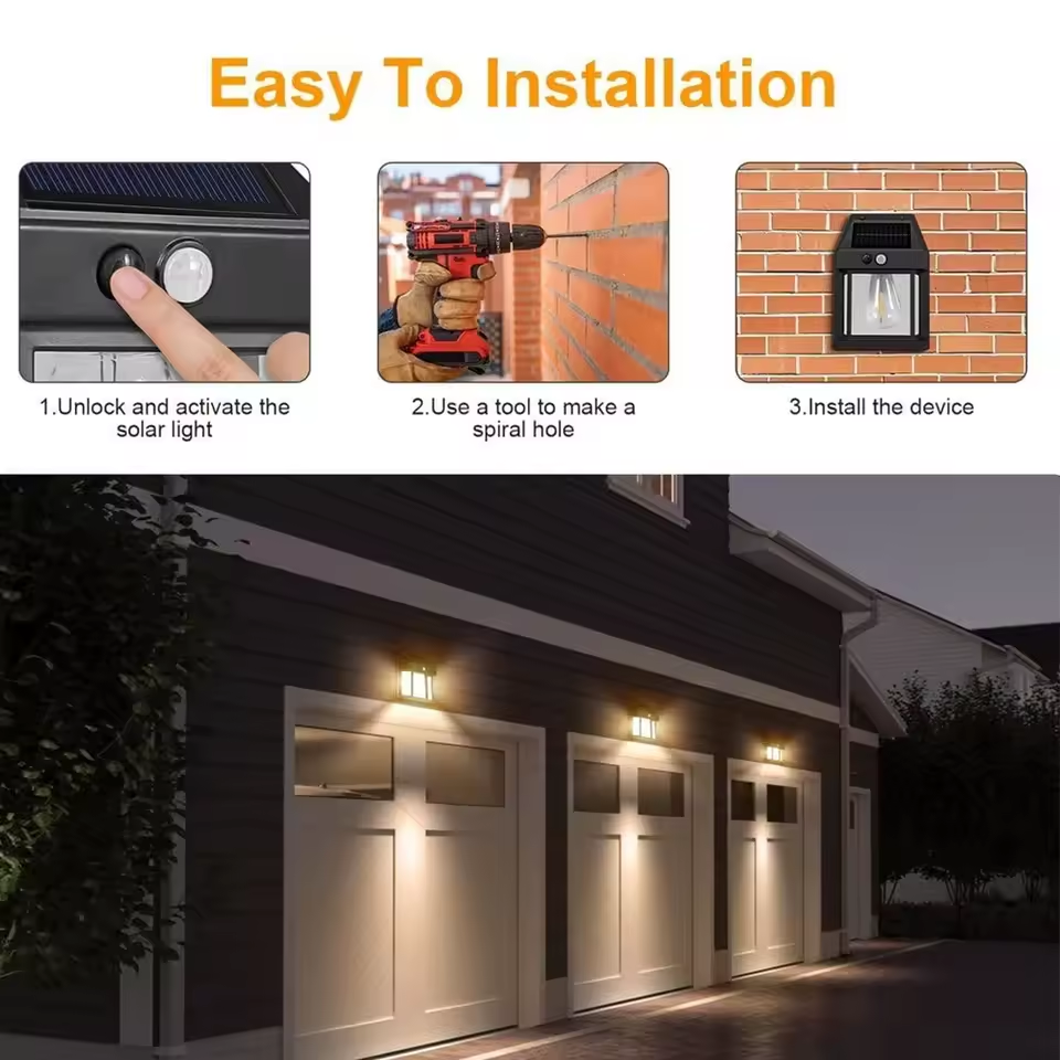 Lámpara Solar de Pared        3 X 1
