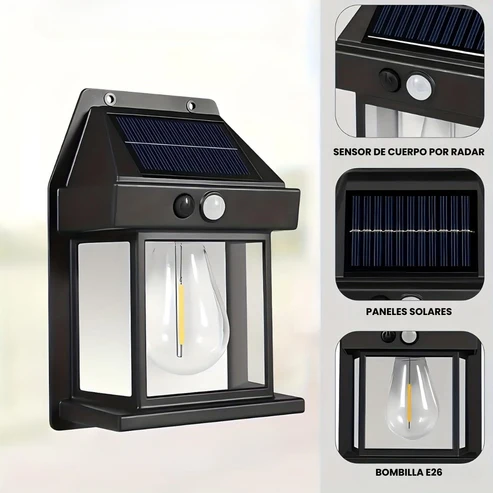 Lámpara Solar de Pared        3 X 1