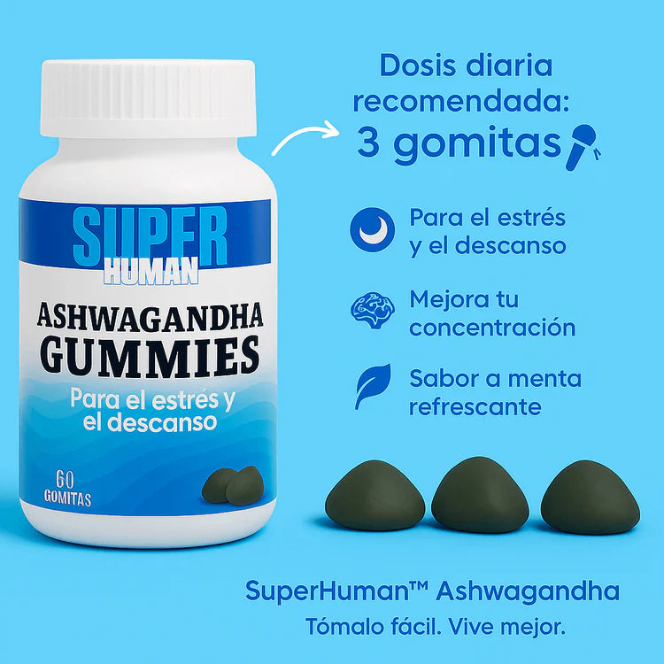 Ashwagandha Gummies - Gomitas Funcionales para Reducir el Estrés y Mejorar el Ánimo (Pack 60 Gomitas) – SuperHuman™