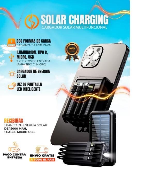 cargador solar multifuncional (powerbank)